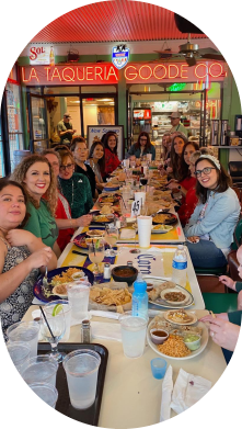 Dental team members at dinner together