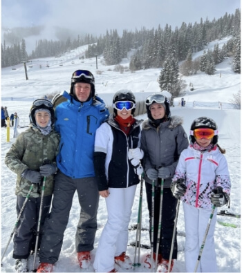 Doctor Revel and her family skiing