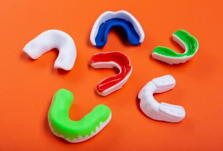 Several custom made mouthguards