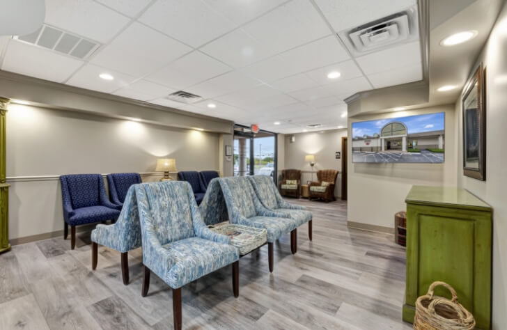 Comfortable seating in dental office waiting room